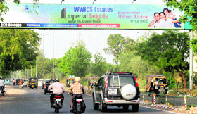 Advertisement hoardings put up at Phases II in Mohali.