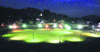 A view of the Municipal Stadium in Kangra on Friday evening.