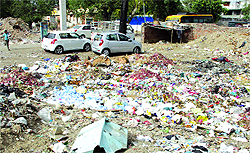A garbage dump near Bhagat Singh Chowk