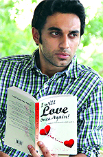 Deepak Verma with his book 'I will love once again' in Jalandhar on Saturday