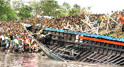 Rescue work in progress after the boat tragedy on Brahmaputra river in Assam