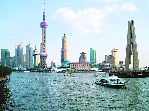 Across River Huangpu lies the central business district