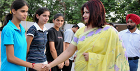 Principal, Police Public School, meet the budding players. 