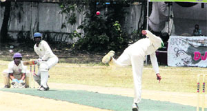 A match in progress during the 30th All-India Uttarakhand Gold Cup Cricket Tournament in Dehradun on Sunday. 