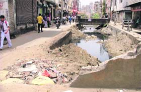 Ganda Nullah sans a boundary wall at Ward No. 43 in Ludhiana
