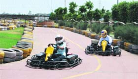 Residents enjoy go-carting in Ludhiana