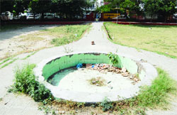 A park in a dilapidated condition in the Rani Ka Bagh area in Ward 52 in Amritsar