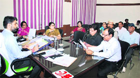 Deputy Commissioner Mandip Singh Brar addresses a meeting related to the PNDT Act in Kurukshetra. 