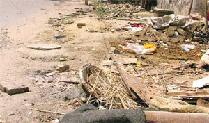 A road in a bad shape at Ward No. 47 in Ludhiana.