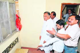 Uttarakhand Chief Minister Vijay Bahuguna inspects the MLAs Hostel in Dehradun on Tuesday