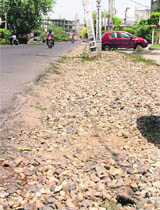 A footpath under construction.