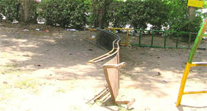 An ill-maintained park in the area
