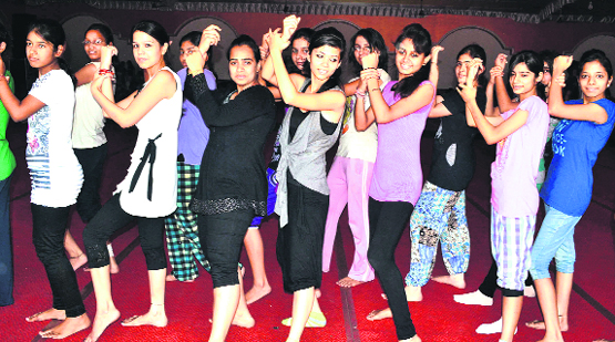 Children learn dance during a workshop at Jwalapur in Haridwar on Saturday. Tribune photo: Rameshwar Gaur