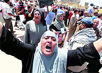Families of Egyptian anti-regime protesters celebrate after hearing the verdict in Cairo on Saturday