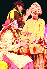 Artistes stage a Punjabi translation of Alexander Pushkin’s play, ‘Gypsy’, at the Tagore Theatre in Chandigarh on Sunday