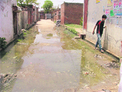 Waterlogged street in ward number 64. 