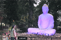 The statue of Lord Buddha at Jawahar Garden in Jalandhar Cantonment. Photo: Sarabjit Singh