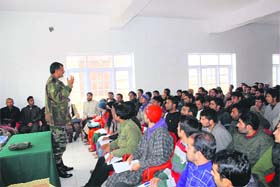 Brig Anil Puri with the first batch of trainees at the ITI, Bandipore