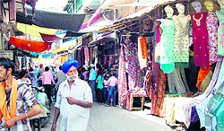 Roads encroached upon by shopkeepers in Ward 41 in Amritsar