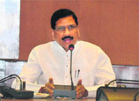 National Disaster Management Authority chairman Shashidhar Reddy addresses the media at the UT Guest House in Chandigarh on Tuesday
