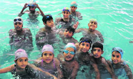Children enjoy swimming at All-Weather Swimming Pool, Sector 23, Chandigarh