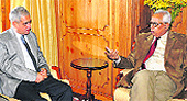 Special Secretary (Internal Security) Ajay Chadha calls on Governor N N Vohra at Raj Bhawan on Tuesday