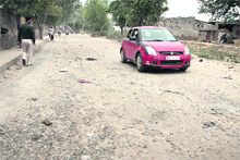 Master Gurbanta Singh Marg in Ward 41 in a bad state in Jalandhar.