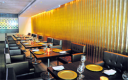 The Pewter Room has an impressive golden and silver colour scheme