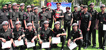 The IMA expedition that scaled Mount Rudugaira in Garhwal Himalayas along with Lt-Gen Manvendra Singh, IMA Commandant, on their return in Dehradun on Wednesday