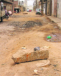 Most roads in the ward are uncarpeted.