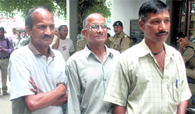 Members of Rajesh Rawats family, who was killed in the firing, after the pronouncement of the judgment.
