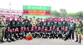 Students from Jammu and Kashmir at the Indian Military Academy in Dehradun on Thursday.