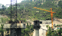The work on the Udhampur-Qazigund rail project near Katra has restarted.