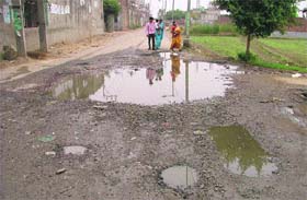 A road in a dilapidated condition in ward number 75