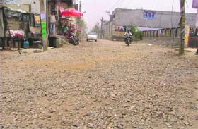 An ill-maintained road in ward number 75 in Ludhiana