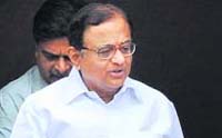 Home Minister P Chidambaram leaves after attending the Cabinet meet at the PMO on Thursday. 