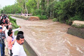 A breach in the Sirhind canal