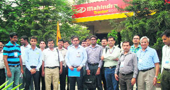 A delegation of the Confederation of Indian Industry during a visit to Industrial units at Pantnagar on Friday.