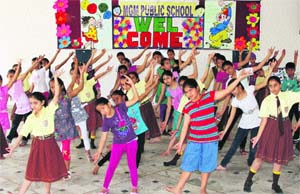 Kids of MGM Public School perform at a summer camp in Ludhiana. 