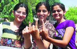 Young voters make their presence felt as they turn out in large numbers in the MC polls in Amritsar. 