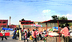 Road side vendors using kundi conection at Industrial Area, Phase 1,chandigarh on Sunday