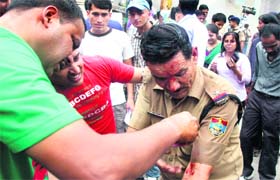 A fire official who sustained injuries while dousing the flames