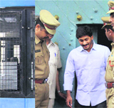 YSR Congress Party chief Jagan Mohan Reddy at Chanchalguda Jail in Hyderabad on Monday.