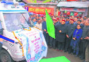Chief Minister Prem Kumar Dhumal launches the second phase of the Atal Swasthya Sewa at Palampur.  