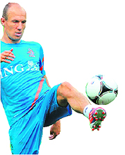 Arjen Robben during a training session in Gdansk.