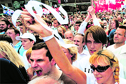 Opposition activists rally in Moscow on Tuesday