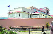 The palatial house from where the Taiwanese nationals were arrested at Chauntra in Mandi