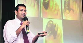 Dr Ravul Jindal addresses mediapersons in Jalandhar on Wednesday. 