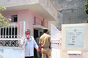 Deceased Brij Kamals house at Gandhi Nagar in Jammu. 