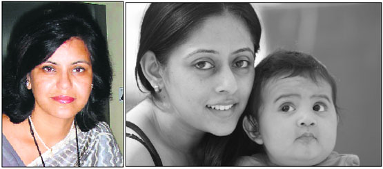 Kavita Singh (left) and Shruti Marwah chose their families over career.